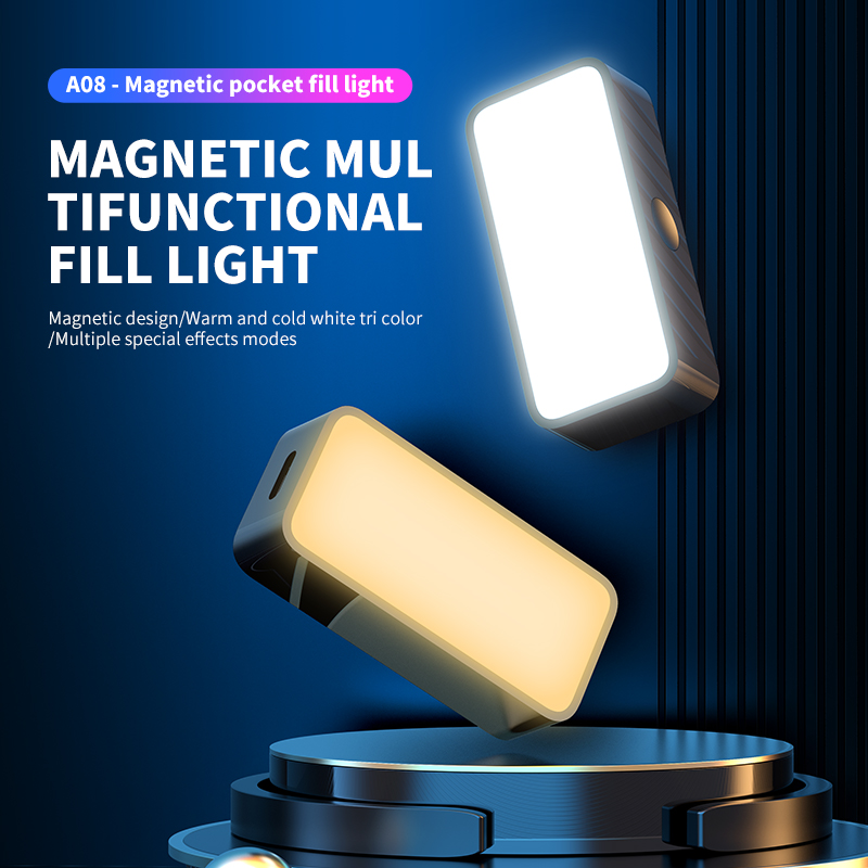 Photography Lighting Products - Магнитный портативный мини-светильник для селфи, регулируемое