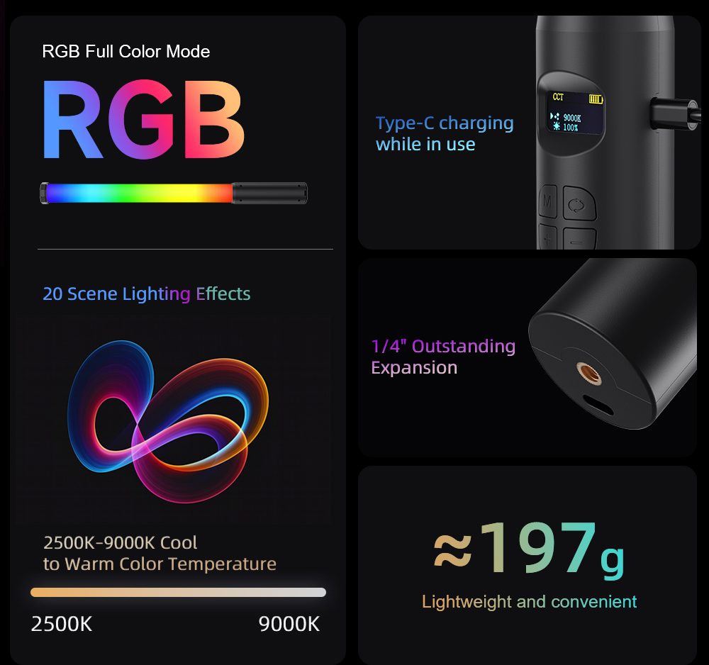Светодиодная трубка LUXCEO P30 – обзор и цена Torjim Rgb Photography Video Lighting