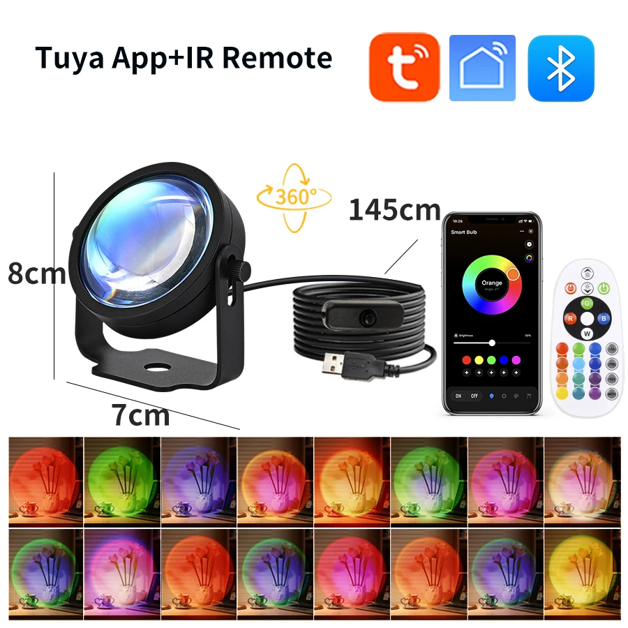 Умная лампа заката Tuya USB пр – обзор и цена Photography Lighting Setup